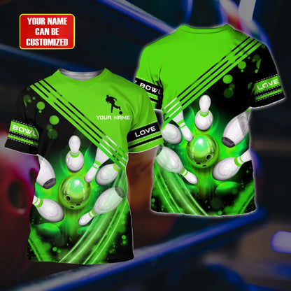 Customized With Name 3D All Over Printed Orange Bowling Shirt, Present To Bowling Lover TO1925