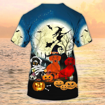 Womens Halloween Shirts 3D Dog Halloween Shirt Halloween Gift For Dog Lovers TO1961