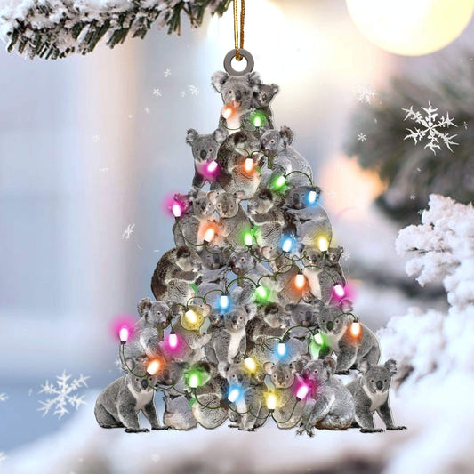 Koala Christmas Tree Shaped Acrylic Ornament For Koala Lovers OO3374