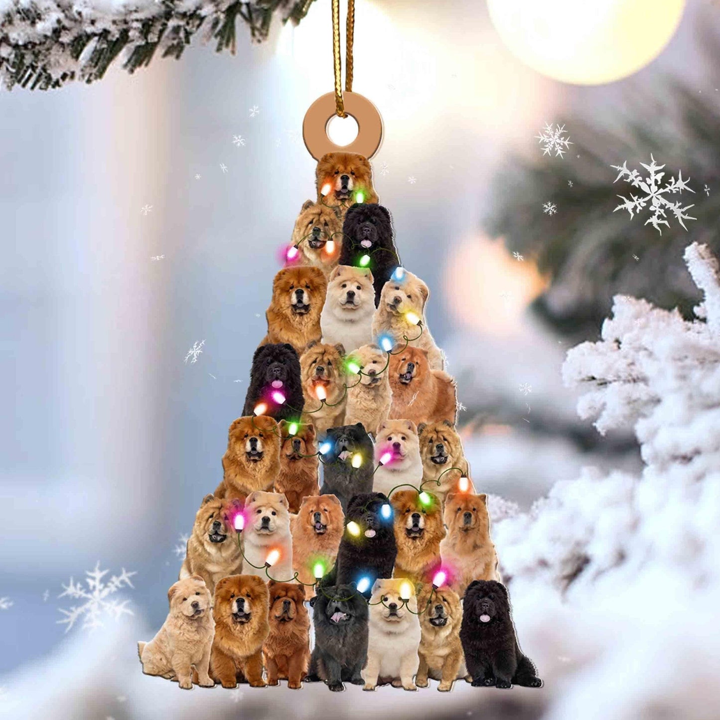 Chow Chow Christmas Tree Shaped Acrylic Ornament For Chow Chow Lovers OO3362