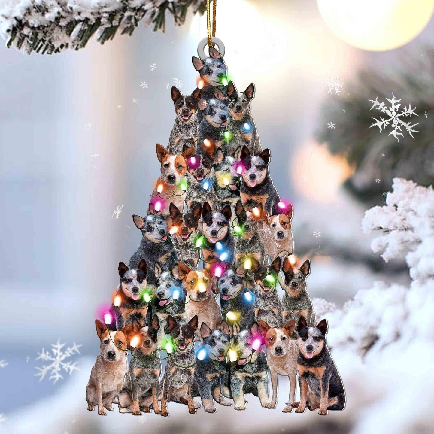 Heeler Christmas Tree Shaped Ornament For Heeler Lover Gift For Dog Lover Ornament OO3367