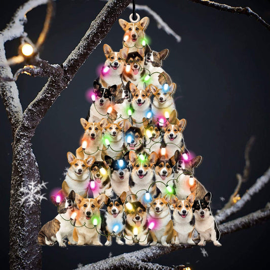 Corgi Christmas Tree Shaped Ornament For Corgi Lover Gift For Corgi Mom Ornament OO3345