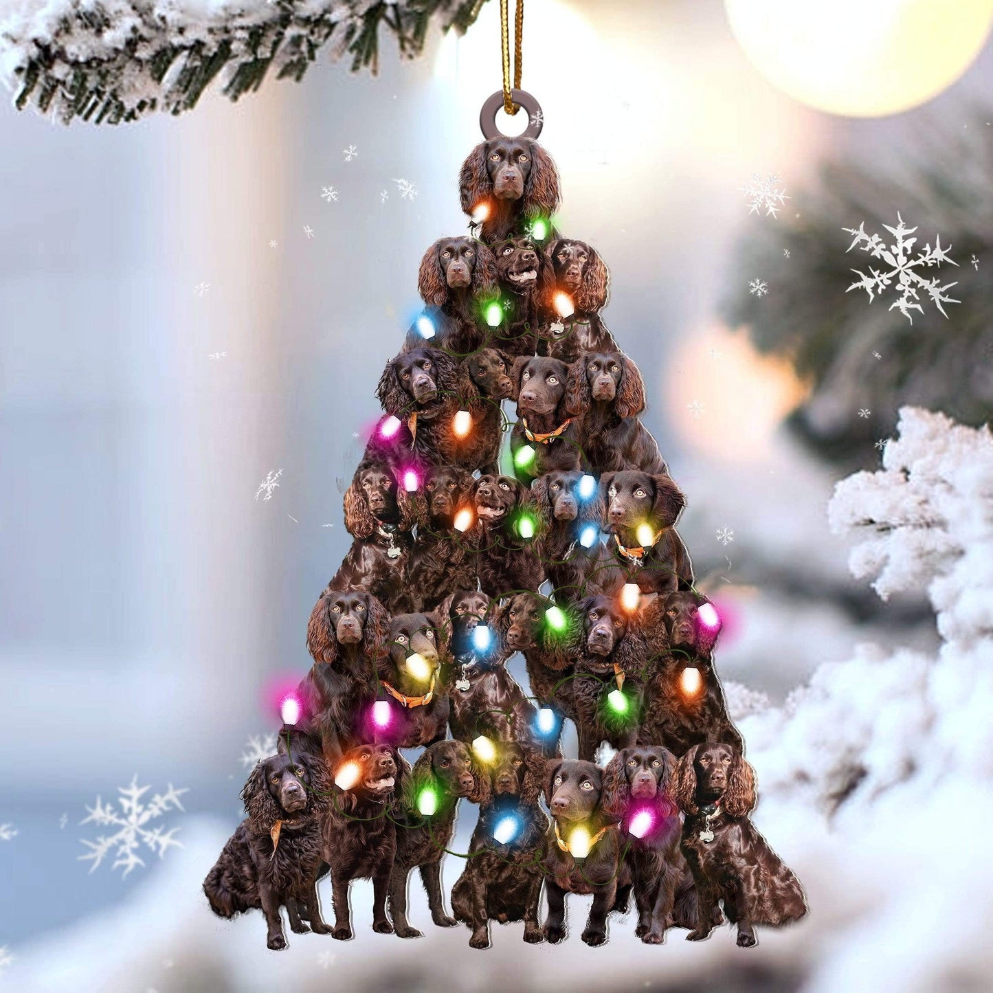 Boykin Spaniel Christmas Tree Shaped Acrylic Ornament For Boykin Spaniel Lovers OO3337