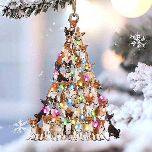 Basenji Christmas Tree Shaped Acrylic Ornament For Basenji Lovers OO3338