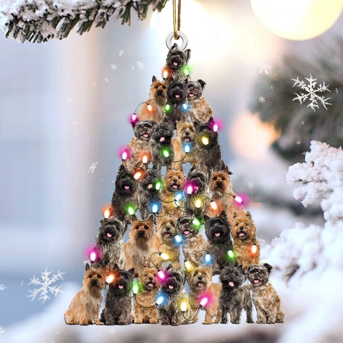 Cairn Terrier Christmas Tree Shaped Acrylic Ornament For Cairn Terrier Lovers OO3315