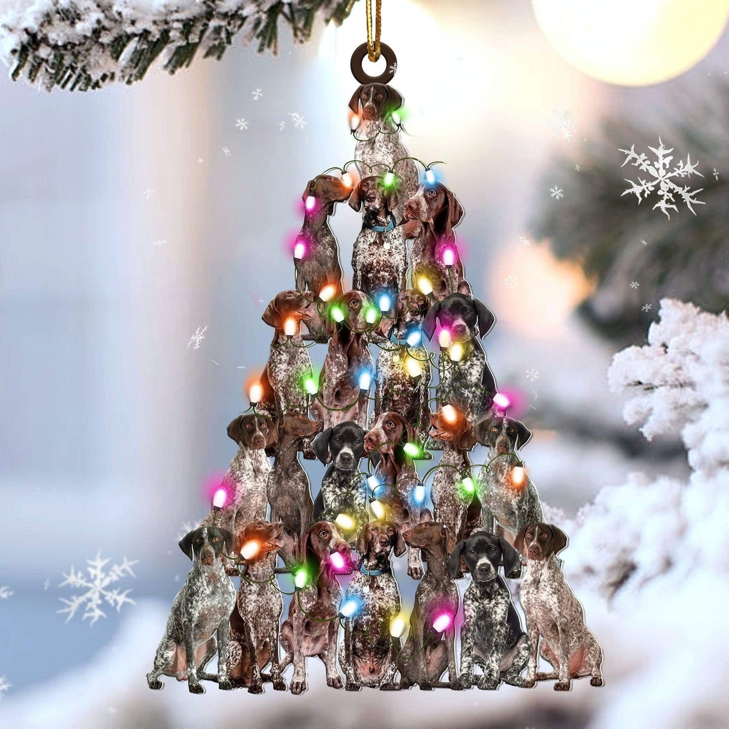 Gsp Christmas Tree Shaped Ornament For Gsp Lover Custom Acrylic Ornament For Dog Mom OO3311