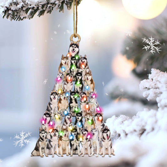Siberian Husky Christmas Tree Shaped Ornament For Siberian Husky Dog Mom OO3306