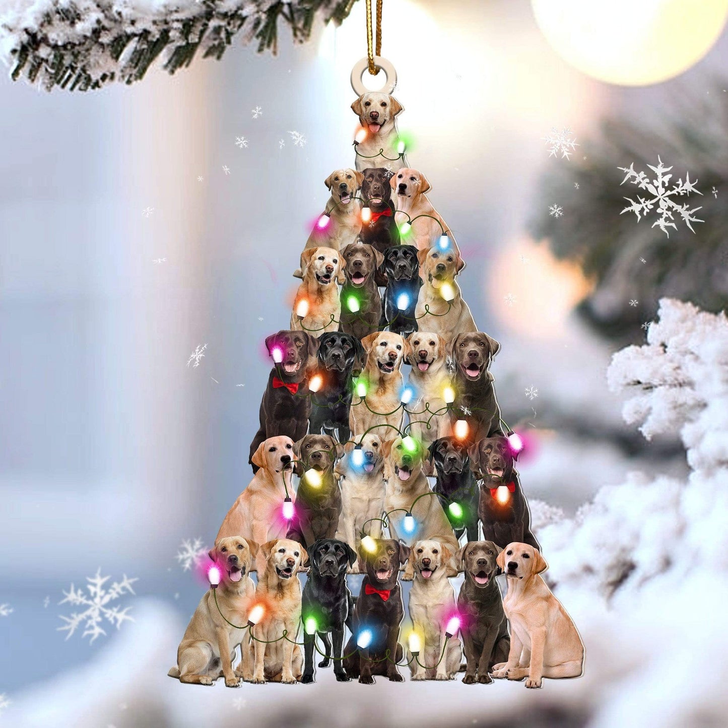 Labrador Retriever Christmas Tree Shaped Ornament For Labrador Retriever Lover Custom Acrylic Ornament For Dog Mom OO3304