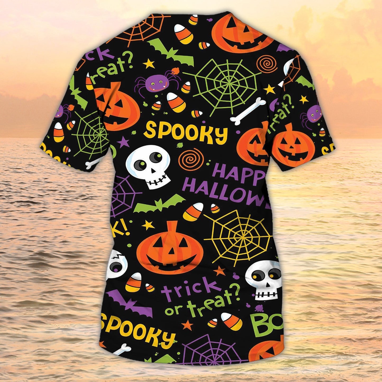 3D Spooky Shirt Trick Or Treat Full Print On Halloween Shirt Full Size TO1966