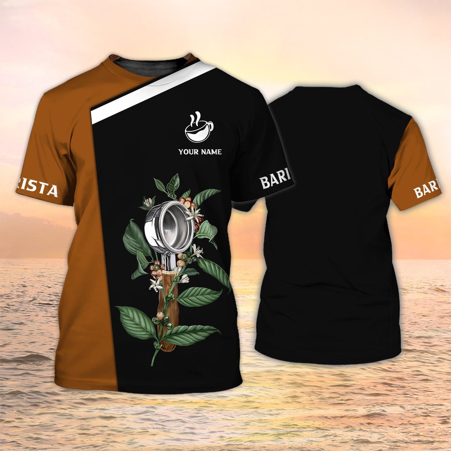 Barista Shirt Coffee Lover Custom Tshirt Coffee Portafilter 3D Print Shirt, Bartender T Shirt TO2149