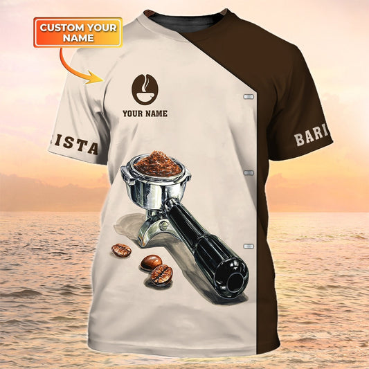 Barista T Shirt Coffee Portafilter 3D Print Shirt Coffee Shop Uniform TO2155
