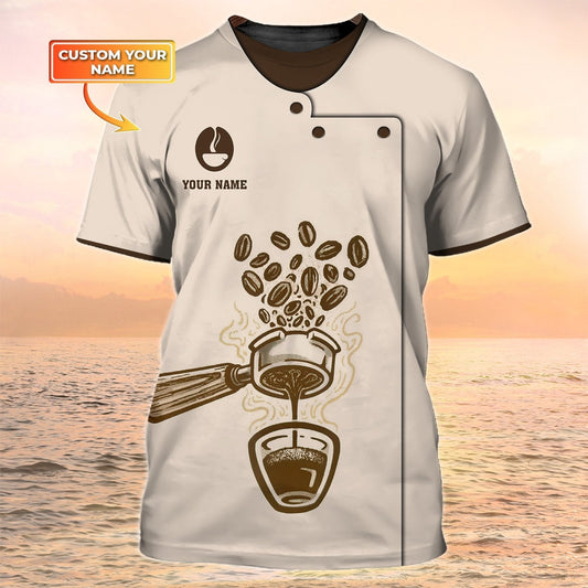 Coffee Shirts Barista Custom T Shirt Coffee Shop Uniform, Best Gift For Bartender Barista TO2156