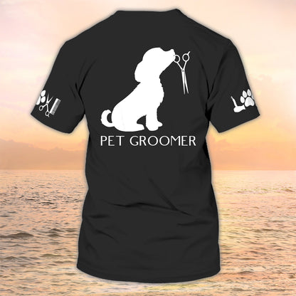 Pet Groomer Shirts Grooming Custom Shirts Pet Salon Uniform Black TO2107