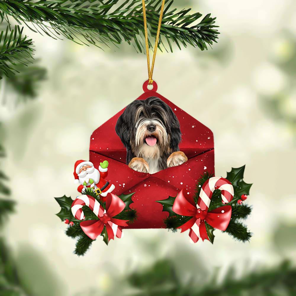 Tibetan Terrier Christmas Letter Shaped Ornament , Acrylic Dog Christmas Ornament Xmas Dog Gifts OO3220
