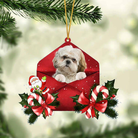 Shih Tzu Christmas Letter Shaped Ornament , Acrylic Dog Christmas Ornament Xmas Dog Gifts OO3223