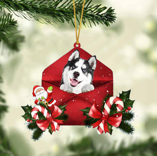 Husky Christmas Letter Shaped Ornament , Acrylic Dog Christmas Ornament Xmas Dog Gifts OO3190