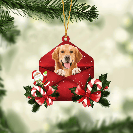 Golden Retriever Christmas Letter Shaped Ornament , Acrylic Dog Christmas Ornament Xmas Dog Gifts OO3216