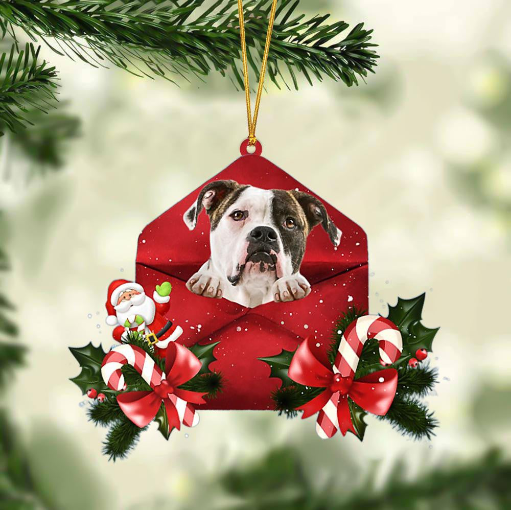 Bulldog Christmas Letter Shaped Ornament , Acrylic Dog Christmas Ornament Xmas Dog Gifts OO3208