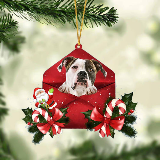 Bulldog Christmas Letter Shaped Ornament , Acrylic Dog Christmas Ornament Xmas Dog Gifts OO3208