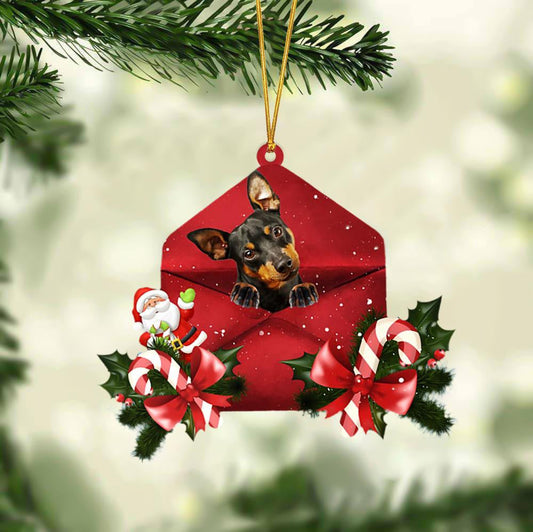 Miniature Pinscher Christmas Letter Shaped Ornament , Acrylic Dog Christmas Ornament Xmas Dog Gifts OO3193