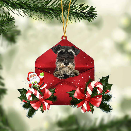 Schnauzer Christmas Letter Shaped Ornament , Acrylic Dog Christmas Ornament Xmas Dog Gifts OO3194