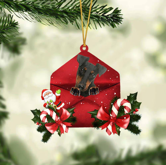 Manchester Terrier Christmas Letter Shaped Ornament , Acrylic Dog Christmas Ornament Xmas Dog Gifts OO3204
