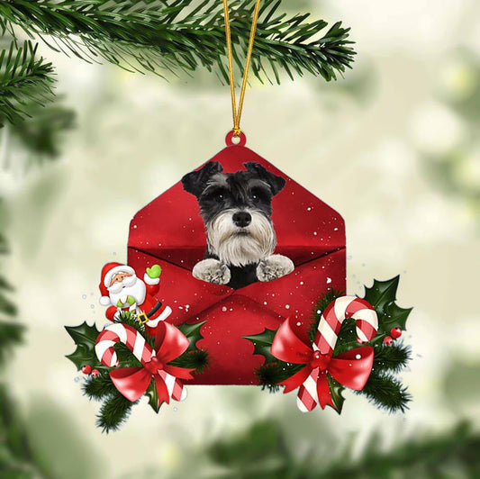 Miniature Schnauzer Christmas Letter Shaped Ornament , Acrylic Dog Christmas Ornament Xmas Dog Gifts OO3166