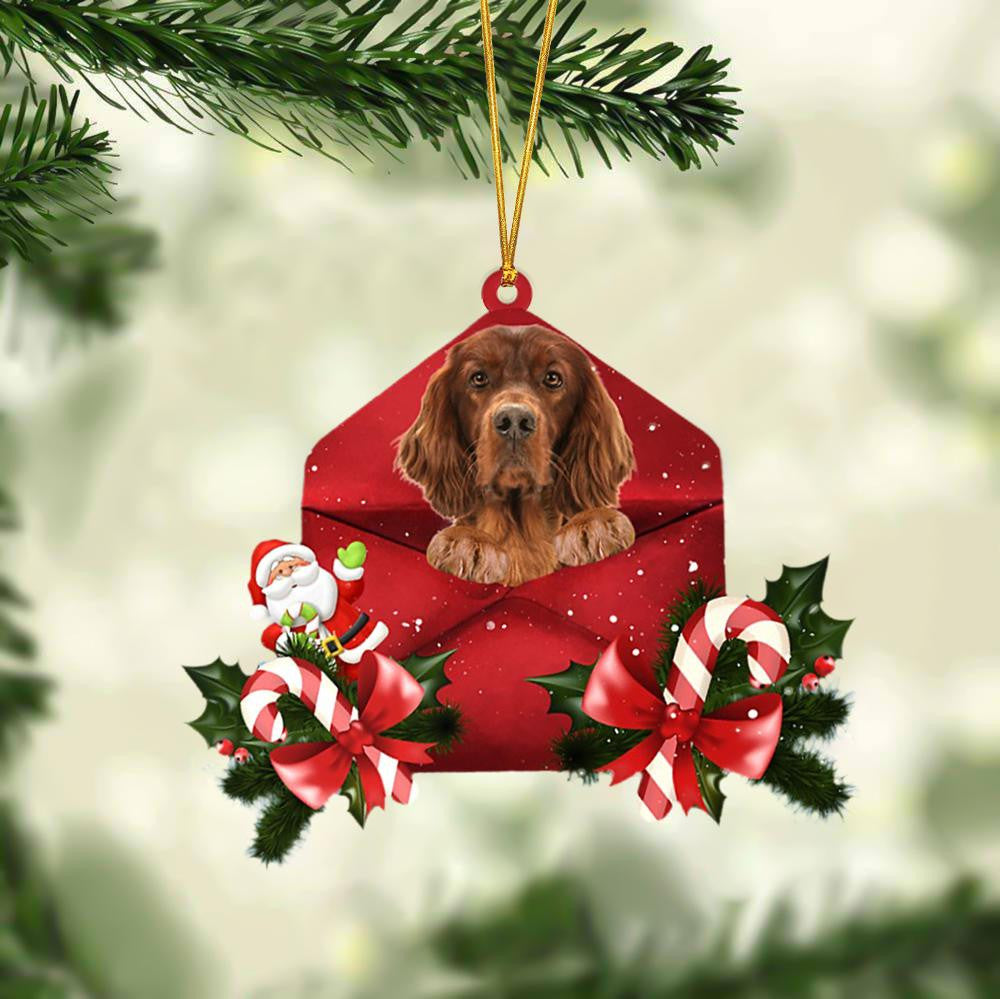 Irish Setter Christmas Letter Shaped Ornament , Acrylic Dog Christmas Ornament Xmas Dog Gifts OO3171