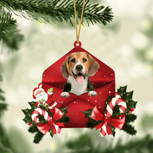 Beagle Dog Christmas Letter Shaped Ornament , Acrylic Dog Christmas Ornament Xmas Dog Gifts OO3170