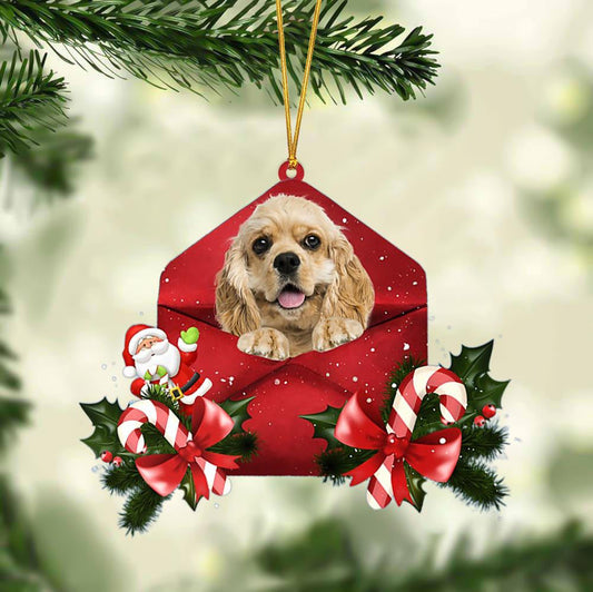 Cocker Spaniel Christmas Letter Shaped Ornament , Acrylic Dog Christmas Ornament Xmas Dog Gifts OO3180