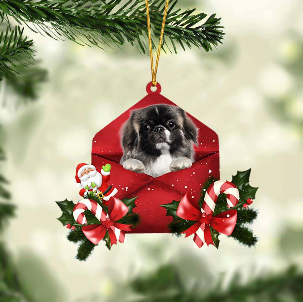 Pekingese Christmas Letter Shaped Ornament , Acrylic Dog Christmas Ornament Xmas Dog Gifts OO3178