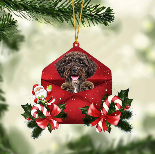 Schnoodle Christmas Letter Shaped Ornament , Acrylic Dog Christmas Ornament Xmas Dog Gifts OO3176
