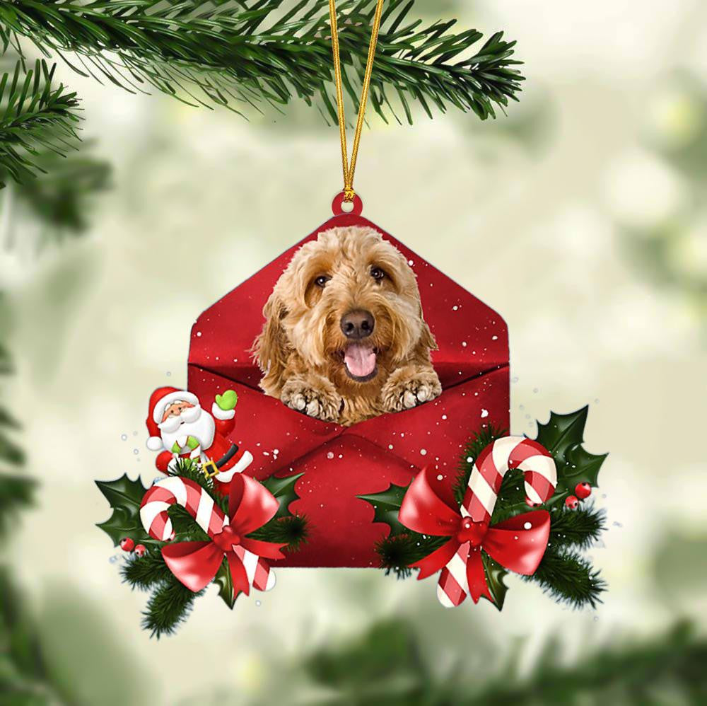 Goldendoodle Christmas Letter Shaped Ornament , Acrylic Dog Christmas Ornament Xmas Dog Gifts OO3177