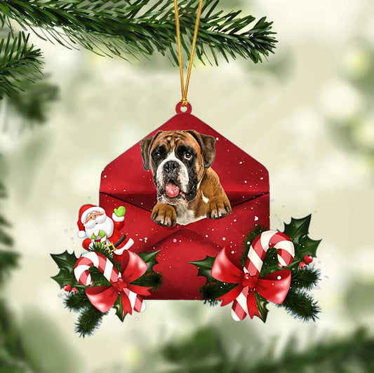 Boxer Christmas Letter Shaped Ornament , Acrylic Dog Christmas Ornament Xmas Dog Gifts OO3172