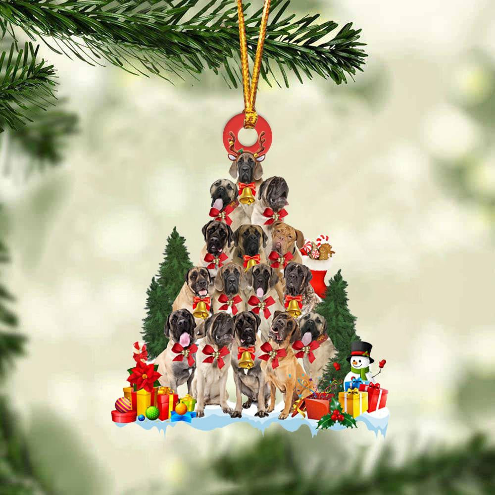 English Mastiff Dog Christmas Tree Ornament Dog Gifts Acrylic Ornament Dog Gifts Acrylic Ornament OO3156