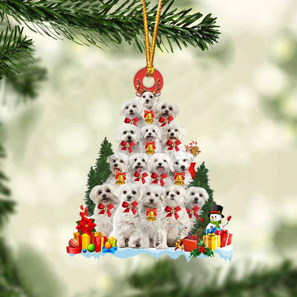 Maltese Dog Christmas Tree Ornament Dog Gifts Acrylic Ornament Dog Gifts Acrylic Ornament OO3139