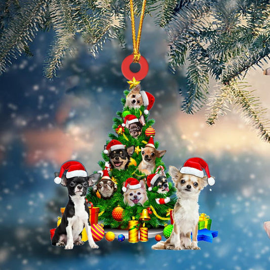 Chihuahua Dog Christmas Tree Ornament Dog Gifts Acrylic Ornament Dog Gifts Acrylic Ornament OO3105