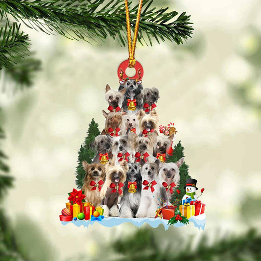 Chinese Crested Dog Christmas Tree Ornament Dog Gifts Acrylic Ornament Dog Gifts Acrylic Ornament OO3109