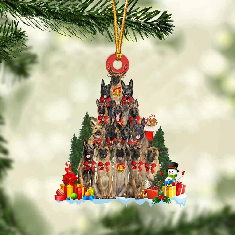 Belgian Malinois Dog Christmas Tree Ornament Dog Gifts Acrylic Ornament Dog Gifts Acrylic Ornament OO3114