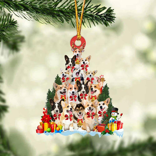 Corgi Dog Christmas Tree Ornament Dog Gifts Acrylic Ornament Dog Gifts Acrylic Ornament OO3111