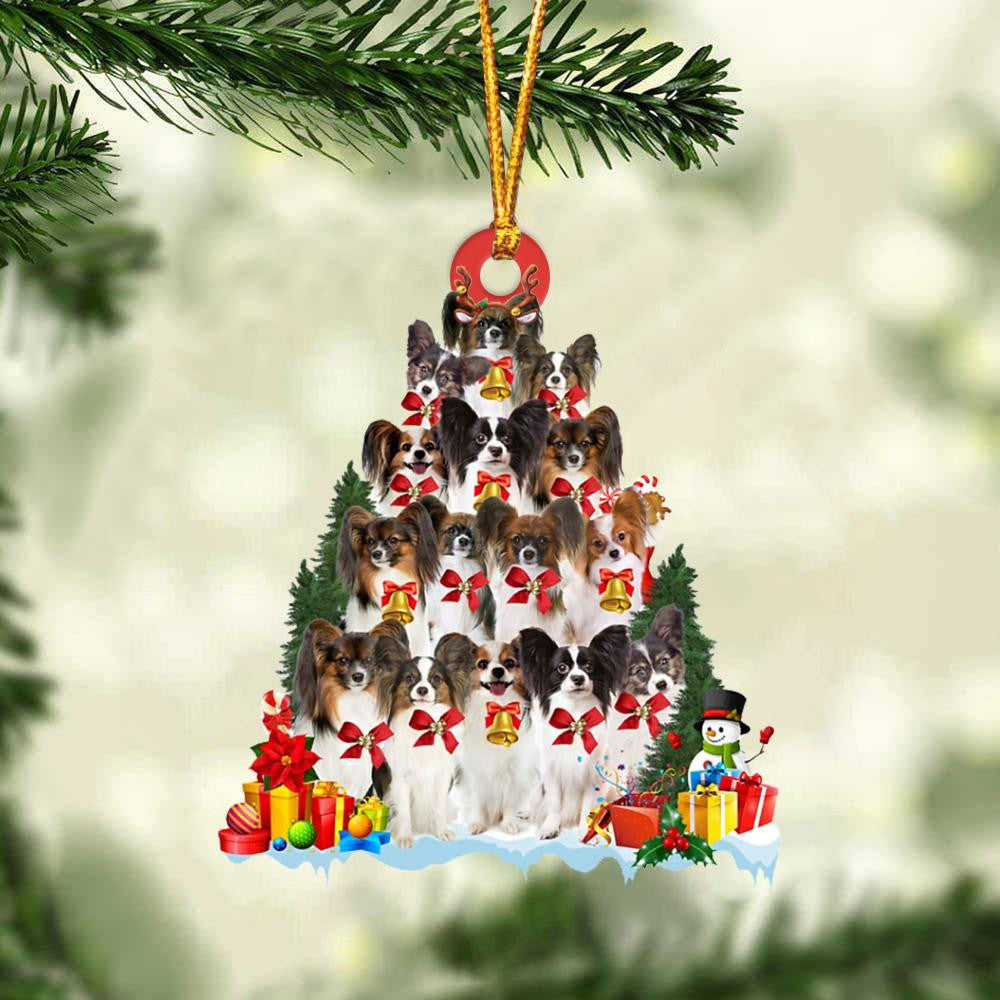 Papillon Dog Christmas Tree Ornament Dog Gifts Acrylic Ornament Dog Gifts Acrylic Ornament OO3077