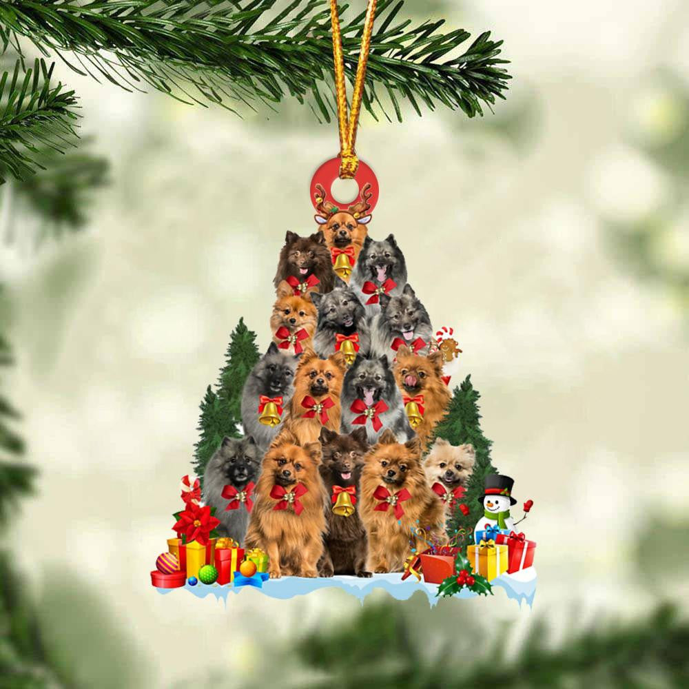 Keeshond Dog Christmas Tree Ornament Dog Gifts Acrylic Ornament Dog Gifts Acrylic Ornament OO3062