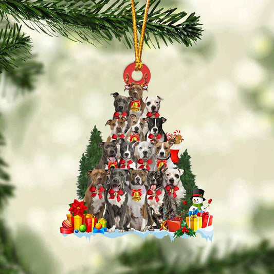 American Staffordshire Terrier Dog Christmas Tree Ornament Dog Gifts Acrylic Ornament Dog Gifts Acrylic Ornament OO3055