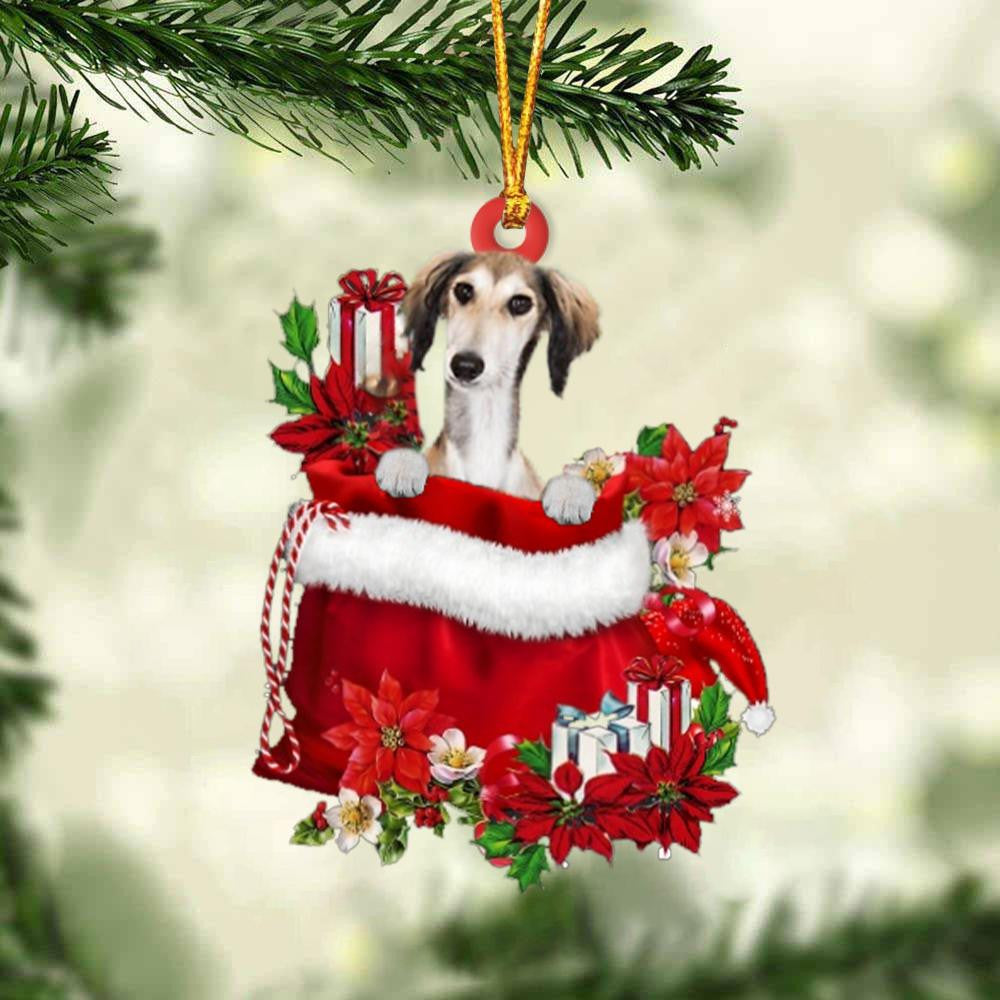 Saluki In Gift Bag Christmas Ornament for Dog Lovers Made by Acrylic OO3046