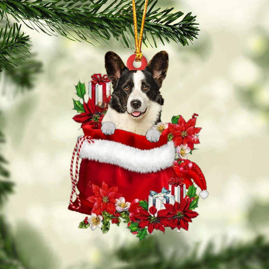 Welsh Corgi In Gift Bag Christmas Ornament for Dog Lovers Made by Acrylic OO3034