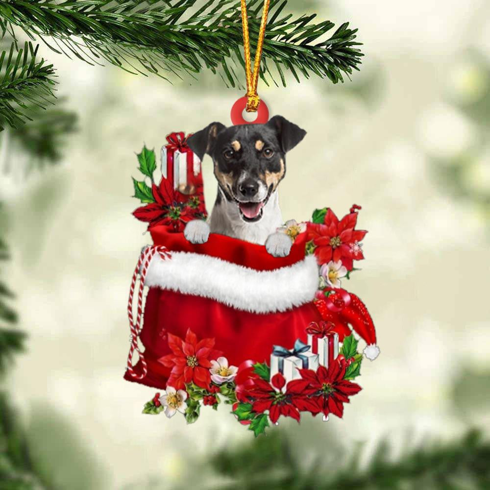Jack Russell Terrier In Gift Bag Christmas Ornament for Dog Lovers Made by Acrylic OO3025