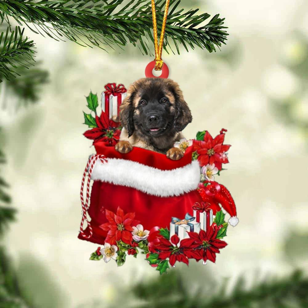 Leonberger In Gift Bag Christmas Ornament for Dog Lovers Made by Acrylic OO3024
