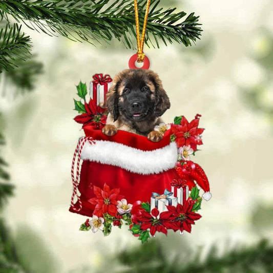 Leonberger In Gift Bag Christmas Ornament for Dog Lovers Made by Acrylic OO3024