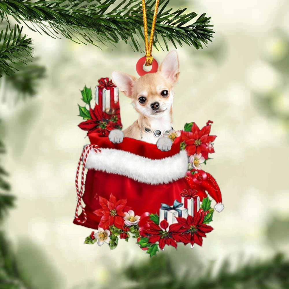 Chihuahua 2 In Gift Bag Christmas Ornament for Dog Lovers Made by Acrylic OO3026