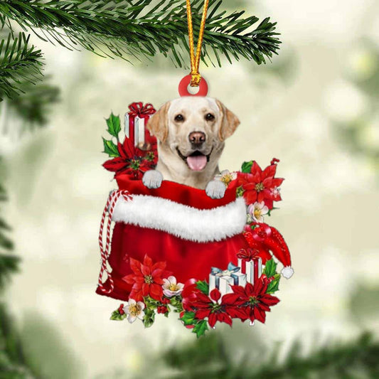 Labrador Retriever In Gift Bag Christmas Ornament for Dog Lovers Made by Acrylic OO3017